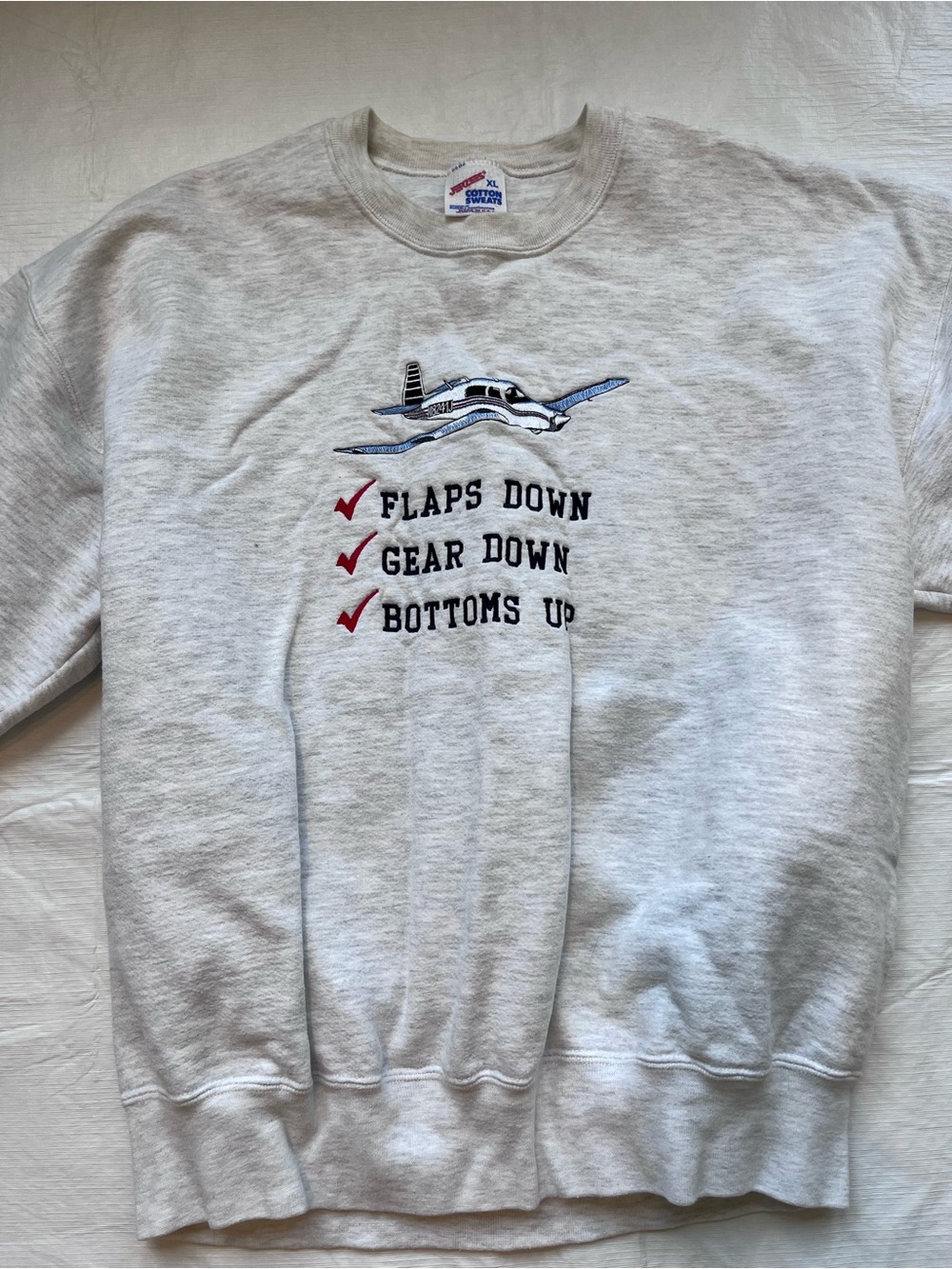 Vintage Jerzees Sweatshirt Airplane Pilot